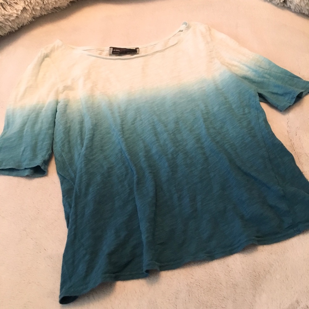Anthropologie blue dip dyed flowy shirt